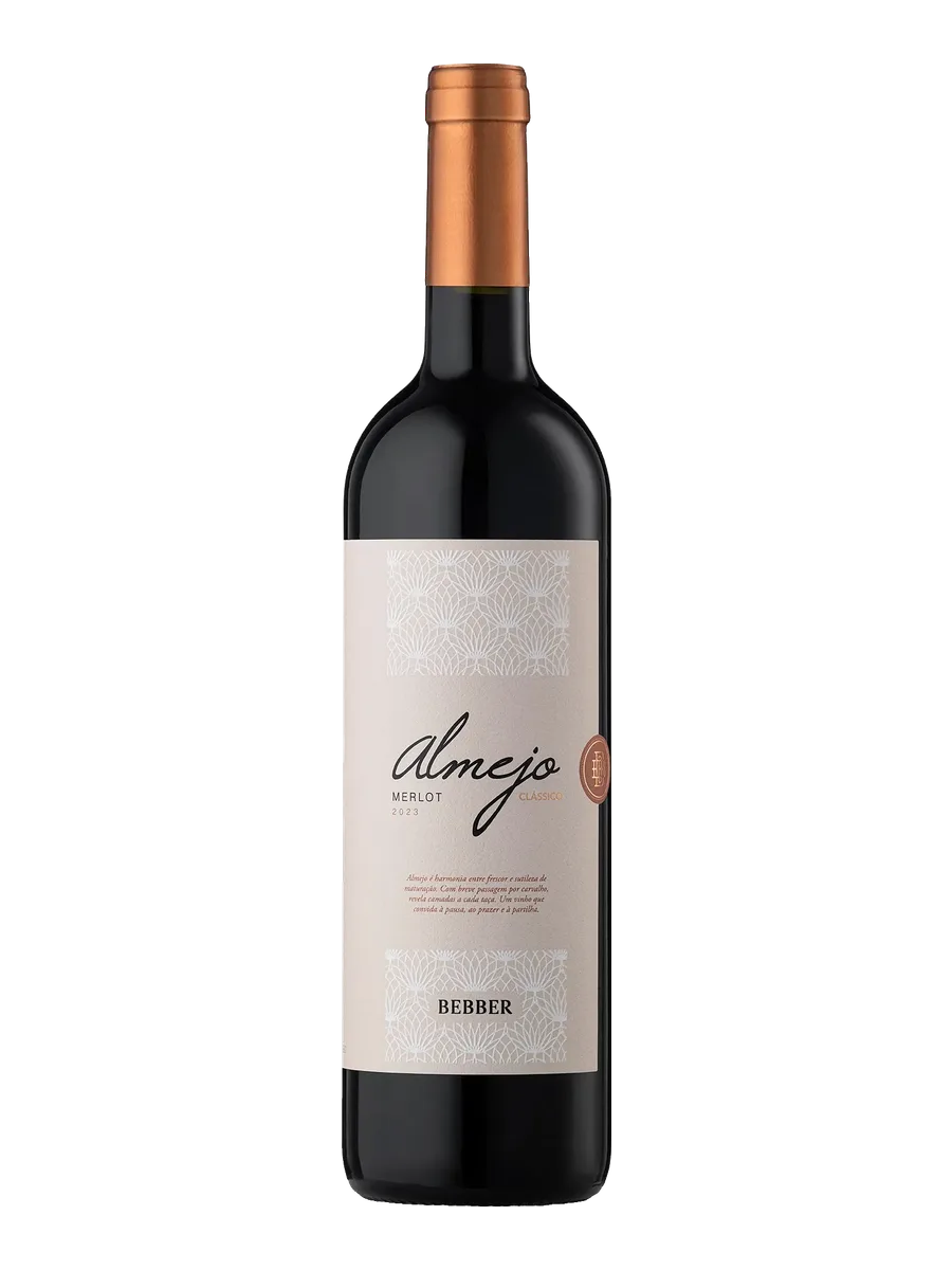 Garrafa do vinho Almejo Merlot, Merlot 2023, Brasil
