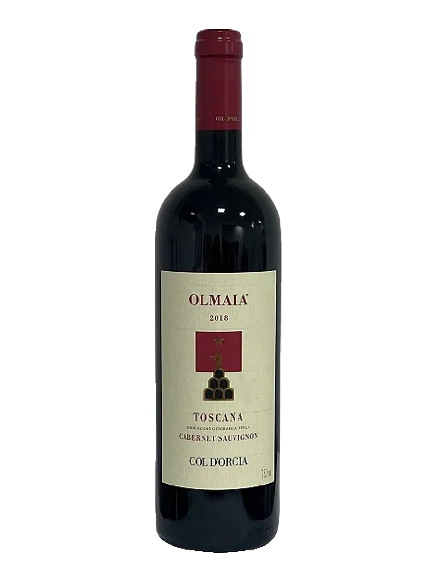 Garrafa do vinho Olmaia, Cabernet Sauvignon 2018, Itália