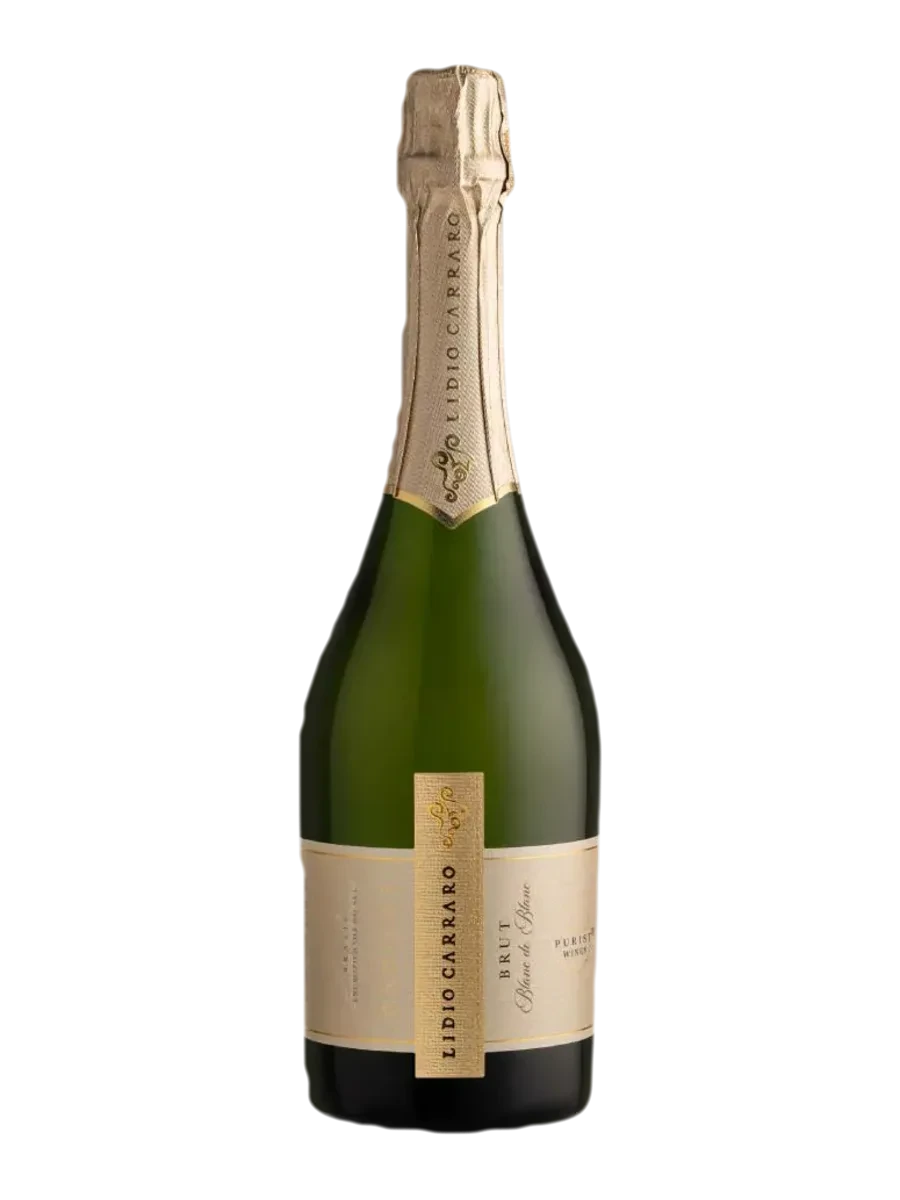 Garrafa do vinho Dádivas Brut Blanc de Blanc, 100% Chardonnay NV, Brasil