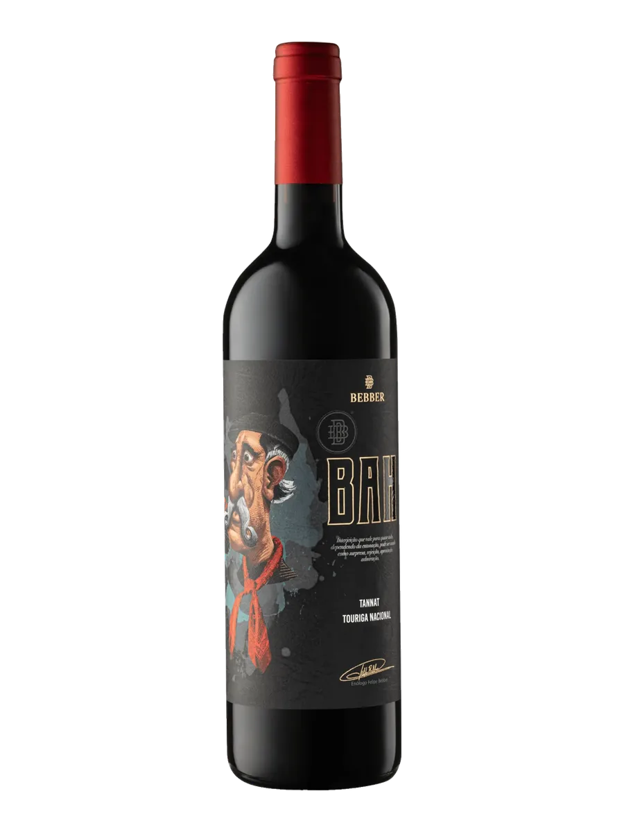 Garrafa do vinho Bah Tannat x Touriga, 93% Tannat, 7% Touriga Nacional 2022, Brasil