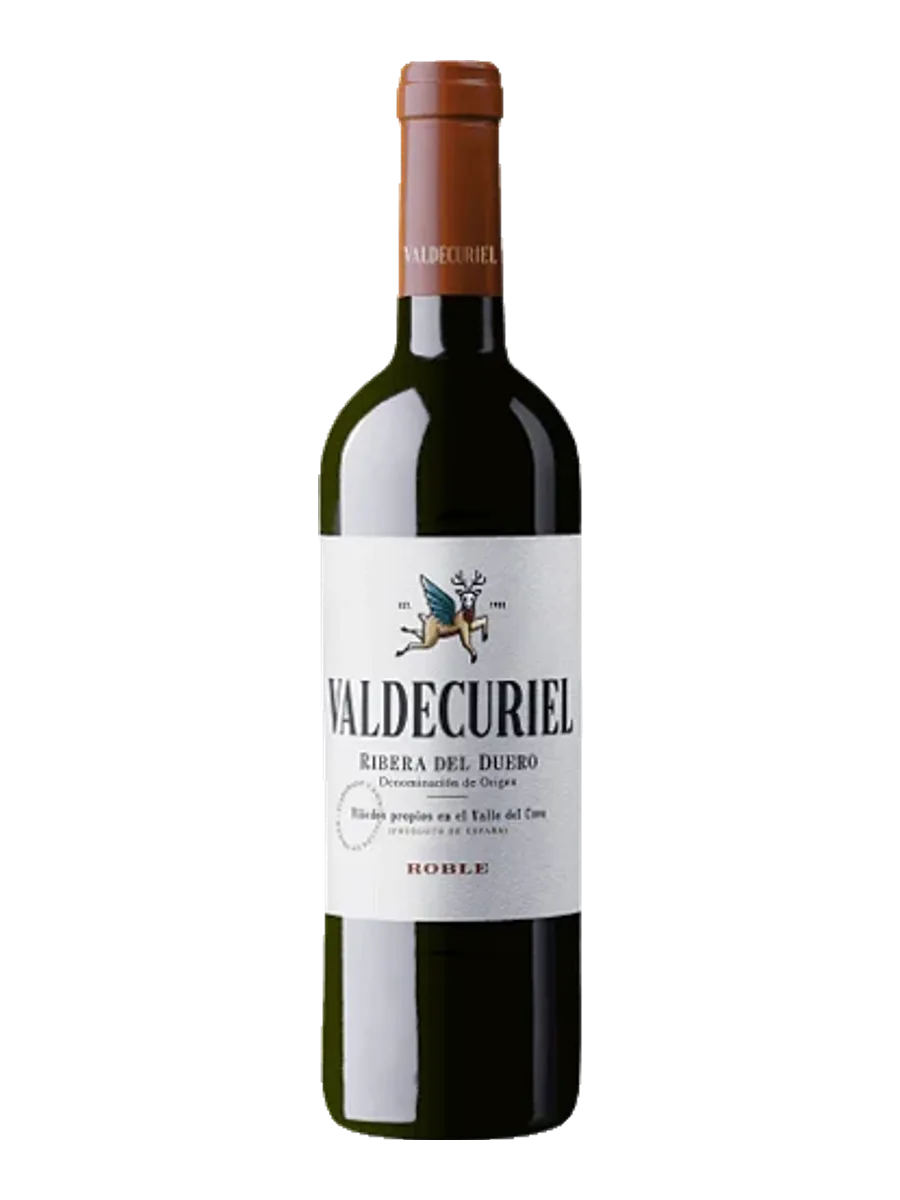 Garrafa do vinho Valdecuriel Roble, 100% Tinta Fina (Tempranillo) 2022, Espanha