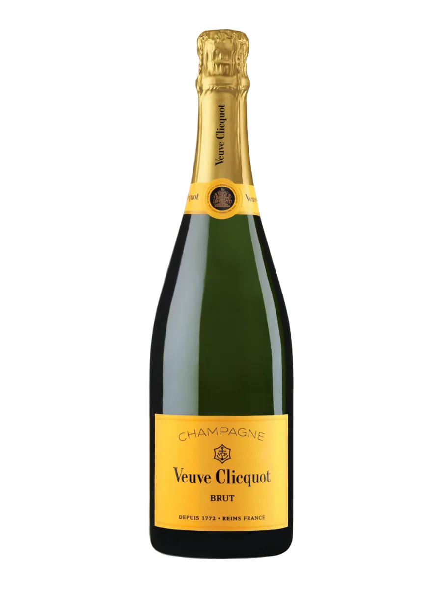 Garrafa do vinho Veuve Clicquot Brut, Pinot Noir, Chardonnay e Pinot Meunier, França