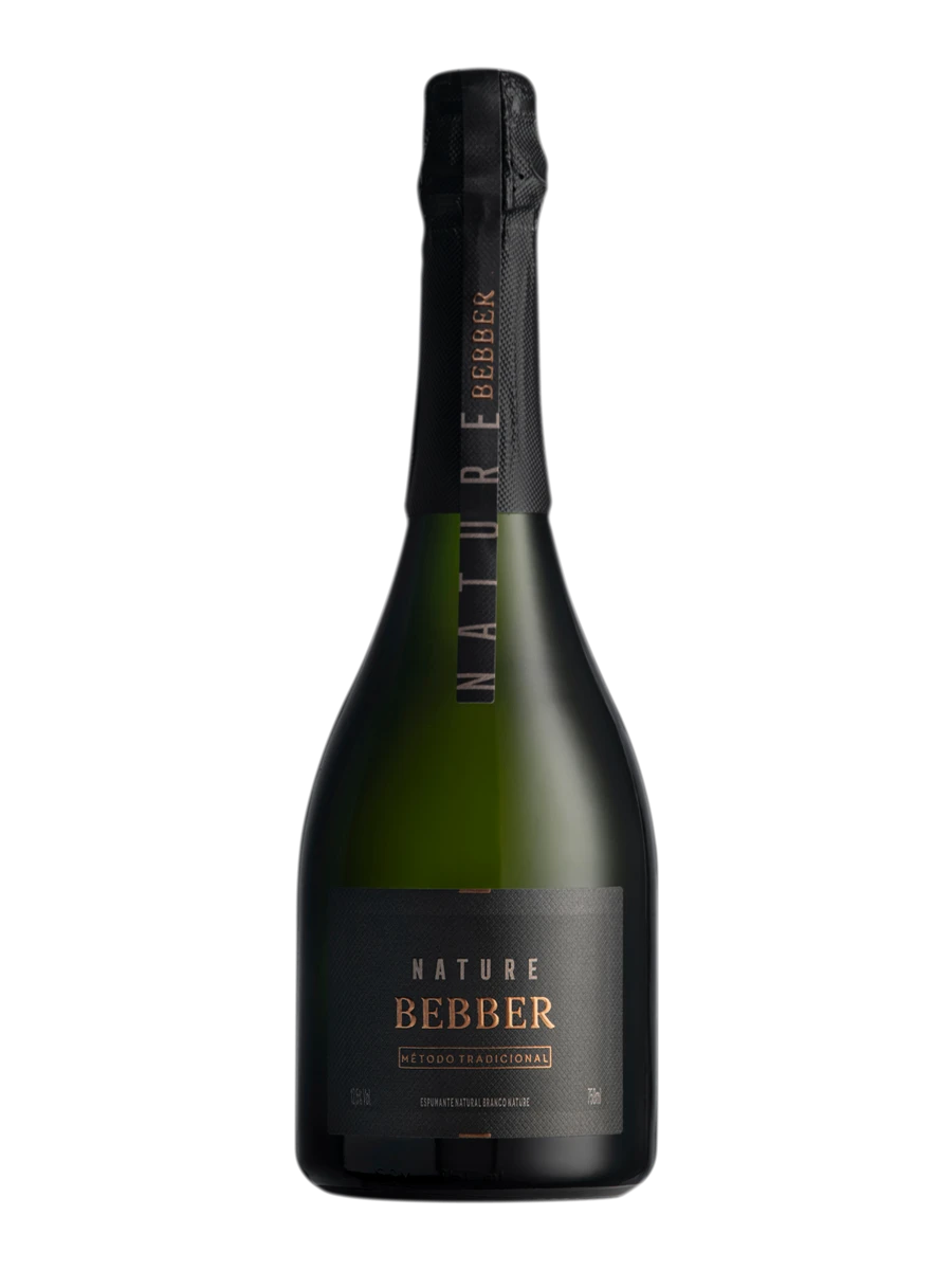 Garrafa do vinho Bebber Nature 12 Meses, Chardonnay, Riesling Itálico NV, Brasil