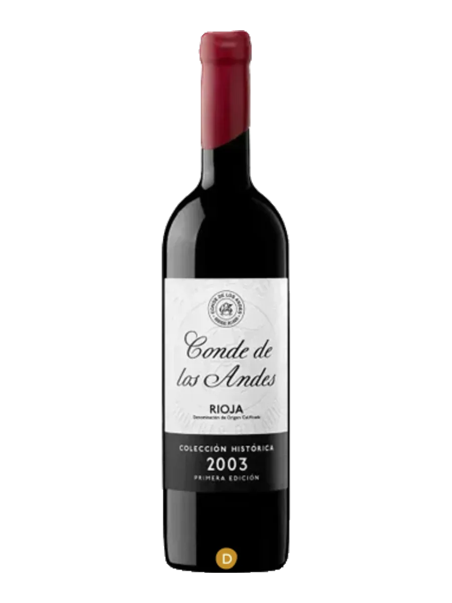 Garrafa do vinho Conde de los Andes Safra Histórica, 100% Tempranillo 2003, Espanha